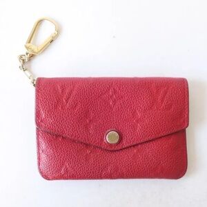 LOUIS VUITTON Empreinte Key Cles Pouch Mini Wallet Coin Pouch Bag Red Leather